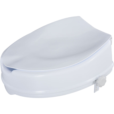 Rialzo per WC Larghezza 31-36cm con Coperchio e Sedile Alto 10cm per Anziani e Disabili - Homcom