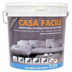 Vernice idropittura super lavabile casa facile da lt.5 bianco opaco per interni - Salone precio
