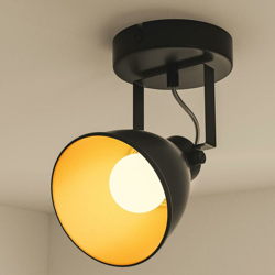 Lampada Applique Parete Faretto Direzionabile Metallo Design Moderno E14 Nero - BAKAJI precio