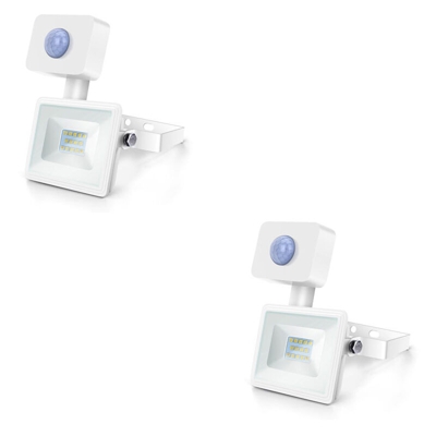 Faro Led Slim 10W Smd Crepuscolare Con Sensore Movimento 4000K Naturale Ip65 A+ 2 Pezzi - AIGOSTAR