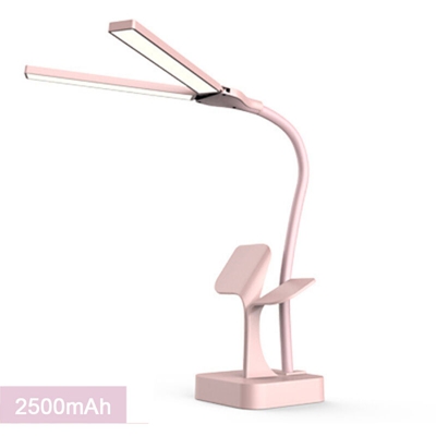 Doppio portalampada lampada da tavolo USB 2500mAh rosa - ASUPERMALL