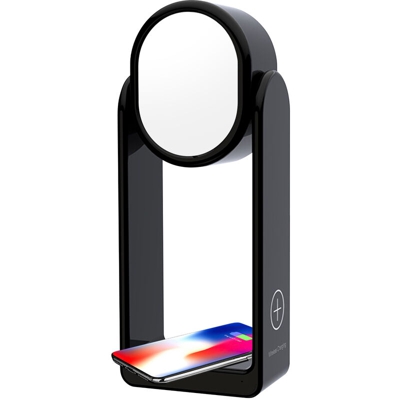 Lampada da tavolo rotante 360 ??+ ricarica cellulare specchio nera - ASUPERMALL
