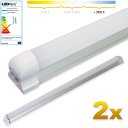 2x SMD LED Tubo 90cm integrato Bianco freddo - Tubo fluorescente T8 G13 - Cover opalino 14 W, 1400 Lumen- pronto per l'installazione - Ledvero en oferta