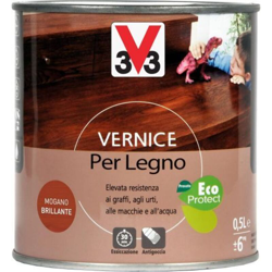 Vernice per Legno da Interno ad Acqua Protettivo Protezione Mobili Pittura - Formato: 0,5 Lt - Colore: Mogano Brillante - V33 precio