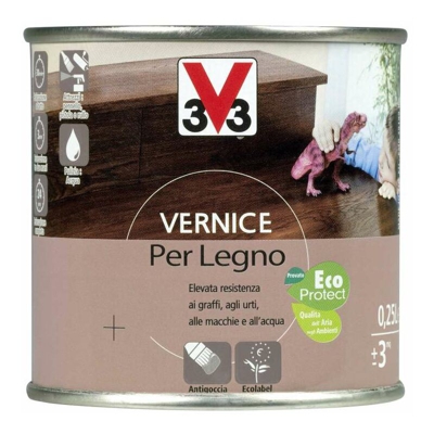 Vernice Per Legno 250 ml Mogano Satinato - V33 ITALIA