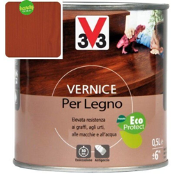 Vernice per Legno da Interno ad Acqua Protettivo Protezione Mobili Pittura - Colore: Mogano Satinato - Formato: 0,5 Lt - V33 precio