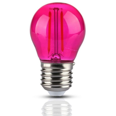 V-tac - lampadina filo led bulbo colorata 2 watt 220-240 volt 300° A CE no rosa tec 630269