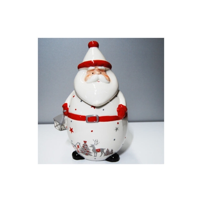 Babbo natale ceramica bianca, barattolo in ceramica per la cucina ideale per contenere zucchero e caffè con eleganza. - PIDEMA