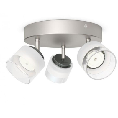 Fremont 3 Faretti a Forma di Spirale Acciaio Spazzolato LED, 3 x 4W, Nickel [Classe di efficienza energetica A+] - Philips
