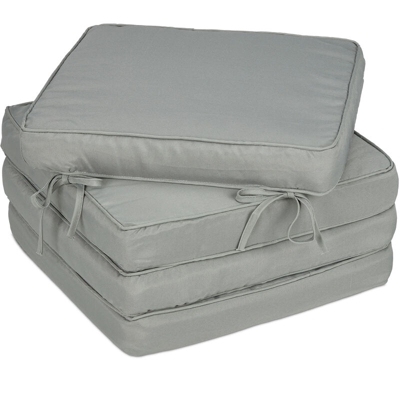 Cuscini per Sedie, Set 4 Accessori da 40x40 cm, Laccetti, Interni & Esterni, Poliestere & Gommapiuma, Grigio - RELAXDAYS