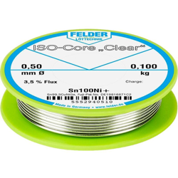 Felder Löttechnik ISO-Core Clear Sn100Ni+ Stagno per saldatura Bobina Sn99.25Cu0.7Ni0.05 0.100 kg 0.5 mm características