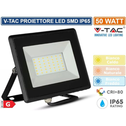 Faro LED SMD 50W E-Series Colore Nero 4000K IP65 - V-tac en oferta