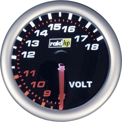 Voltmetro 660245 Strumento da incasso Campo di Misura 8 - 18 V NightFlight Bianco, Rosso 52 mm - Raid Hp