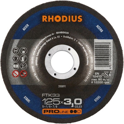 Rhodius - Disco Cupping Ftk33 125 X 3,0 Millimetri Angolata Rodio