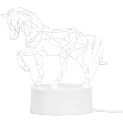 Lampada da scrivania a led con luce notturna 3D cavallo bianco - ASUPERMALL en oferta