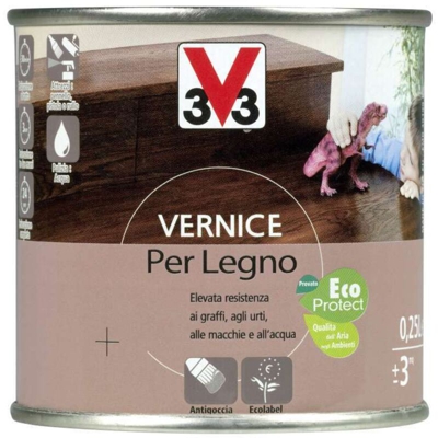 Vernice Per Legno 250 ml Noce Scuro Brillante - V33 ITALIA
