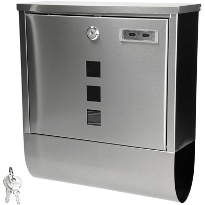 Cassetta postale acciaio buca lettere posta esterno con chiave e porta giornale - ECD GERMANY
