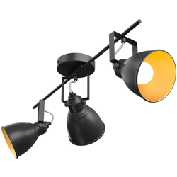 Lampadario Lampada 3 Luci Faretti Direzionabili Metallo Design Moderno E14 Nero - BAKAJI características