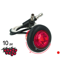 LEDLUX TF2402R 10 Pezzi Bottone Led 24V 12V Colore Rosso Per Luci Ingombro Cortesia Targa Cupola Cappa Camion Camper Barca - CARALL en oferta