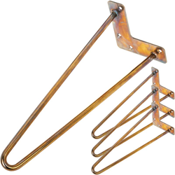 Gambe Piedini da tavolo per mobili e scrivania in acciaio 2 bacchette 41 cm rame 4-pack - Primematik características