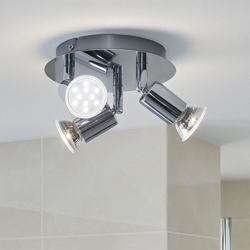 Splash - Plafoniera Led Da Bagno A 3 Luci 3W Gu10 Cromo Ip20 - BRILONER precio