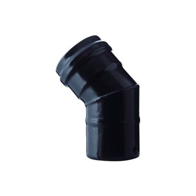 Curva 45° in acciaio smaltata nera per stufe pellet diam. 12 cm - Save Fumisteria