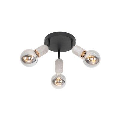 QAZQA Faretto pedra - rustico - Pietra/calcestruzzo,Acciaio - Nero/Grigio - Tondo Max. 3 x Watt