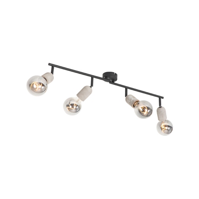 QAZQA Faretto pedra - rustico - Pietra/calcestruzzo,Acciaio - Nero/Grigio - Oblungo Max. 4 x Watt