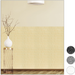 Pannelli da Parete Autoadesivi, 3D, Set da 20, Effetto Pietra, Decorativi, in PE-Gommapiuma, 78x70 cm, Sabbia - RELAXDAYS características