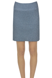 Metallic effect knit pencil skirt precio