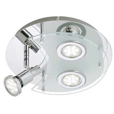 SPLASH - PLAFONIERA DIAMETRO 27cm 3 LUCI 3W GU10 LED CROMO IP20 - BRILONER