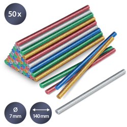 Trotec Confezione di stick di colla a caldo glitter, 50 pezzi (Ø 7 mm) precio