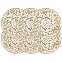 Tovagliette 6 pz Bianco 38cm Rotonde in Juta - VIDAXL características