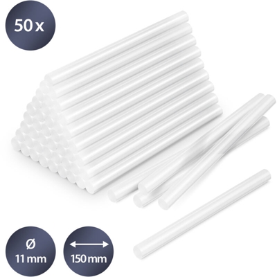 Trotec Confezione di stick di colla a caldo trasparente, 50 pezzi (Ø 11 mm)