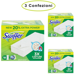 panni cattura polvere per scopa con profumazione ambi pur 3 confezioni da 18 panni - Swiffer en oferta