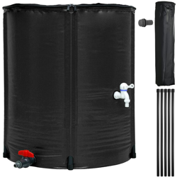 Barilotto dell'acqua piovana pieghevole barile serbatoio contenitore 200 L nero - ECD GERMANY en oferta