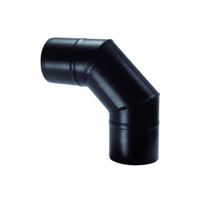 Curva 90° in acciaio smaltata nera per stufe pellet diam. 8 cm - Save Fumisteria