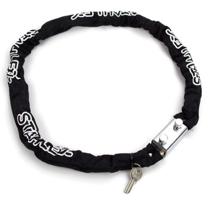 Catena Con Lucchetto + 2 Chiavi In Acciaio Rivestito 1,2Mt 8Mm Moto Bici Nero - BAKAJI