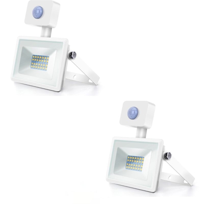 Faro Led Slim 20W Smd Crepuscolare Con Sensore Movimento 4000K Naturale Ip65 A+ 2 Pezzi - AIGOSTAR
