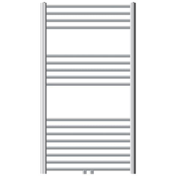 Termosifone (radiatore) Bagno, Ecd Germany, Modello Sahara, 750 X 1200 Mm, Cromo, Dritto, Con Collegamento Centrale, Portasciugamani en oferta