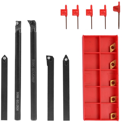 Set portautensili con manico indicizzabile, set da 5 pezzi da 8 mm, con 5 lame DCMT070204 - ASUPERMALL