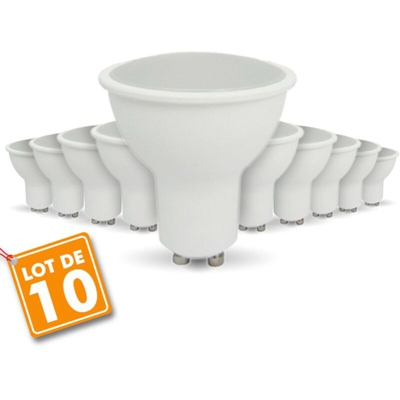 Lotto di 10 lampadine GU10 7W eq. 60W | Température de Couleur: Bianco caldo 3000K - ARUM LIGHTING