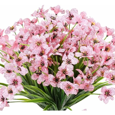 10 Bundles Fiori artificiali da esterno Resistenti ai raggi UV No dissolvenza Fiori viola finti per interni Piante pensili da esterno Giardino Patio