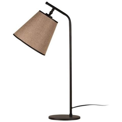Lampada Da Tavolo Collezione Way Surf Ii Nera E Marrone, In Metallo E Vernice.