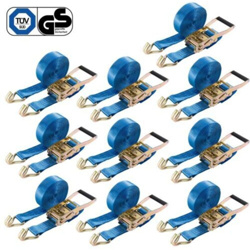 10x Cinghie di Tensione Rapida con Arpionismo 4000 kg 8 m 2 parti - Arebos en oferta