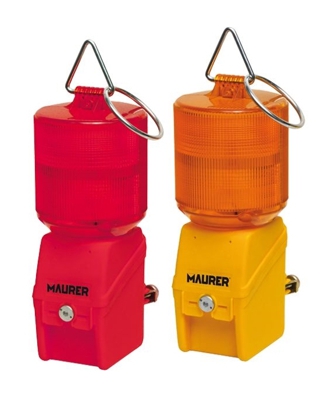 Lampada Stradale di Segnalazione Luce Rossa con Led Batteria 1x6V (non inclusa) - MAURER