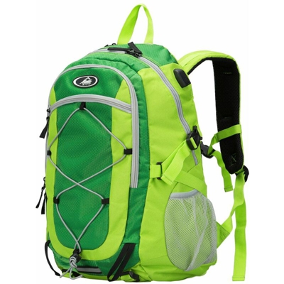 Monzana - Zaino da escursione 25L impermeabile trekking USB escursionismo viaggio outdoor borsa da viaggio campeggio sportivo Verde