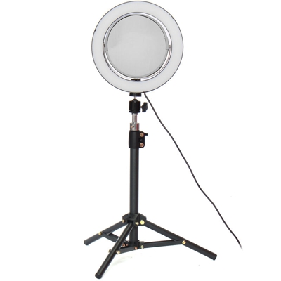 Lampada cosmetica per trucco da 22 cm con specchio 60 cm Telecomando selfie bluetooth - Supporto per telefono treppiede a 3 luci LAVENTE - DRILLPRO