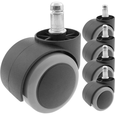 PrimeMatik - Rotelle pivotanti ruote di nylon e PVC senza freno 50 mm M11 5 pack