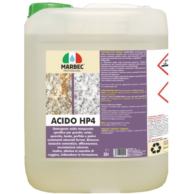 ACIDO HP4 5LT | Detergente acido disincrostante per graniti, quarziti e porfidi - MARBEC